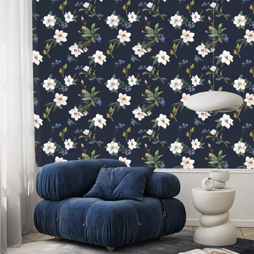 Tapete Jasminblüten in der Nacht