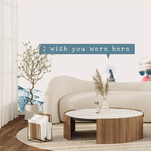 Sticker Love quote aesthetic I wish you were here social media banner