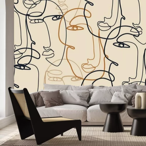 Sticker Modernes minimalistisches Gesichtskonzept