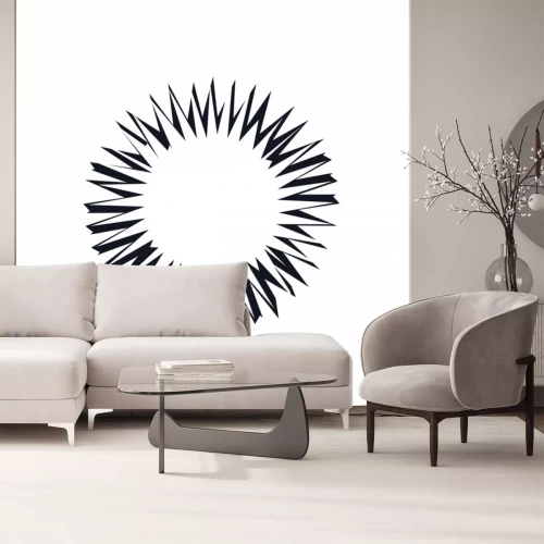 Sticker Sun sunshine flower logo icon sign template Triangle symbol emblem Modern geometric abstract design Decoration style Fashion print clothes apparel greeting invitation card cover flyer poster banner