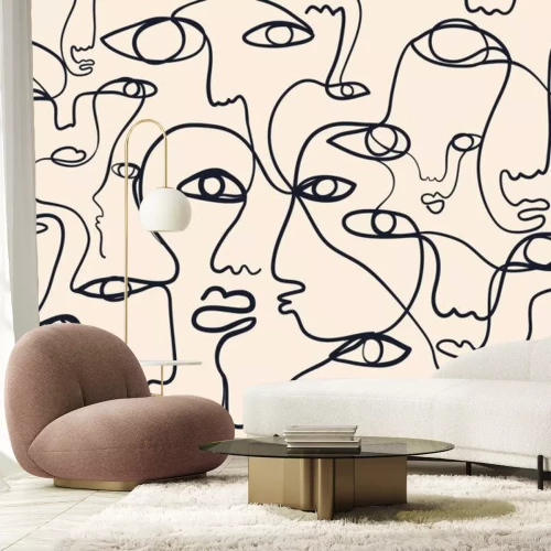 Sticker Art Line Art-Gesichter