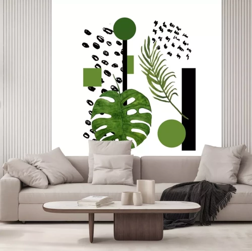 Sticker Geometrische Komposition mit Monstera