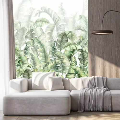 Sticker Bananenblätter mit Aquarellfarben gemalt