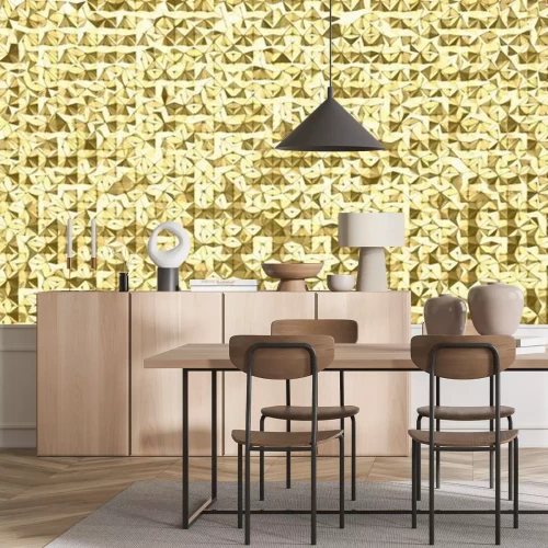 Fototapete Goldenes abstraktes Muster mit 3D-Effekt