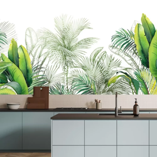 Sticker Grüne Blätter auf weißem Hintergrund