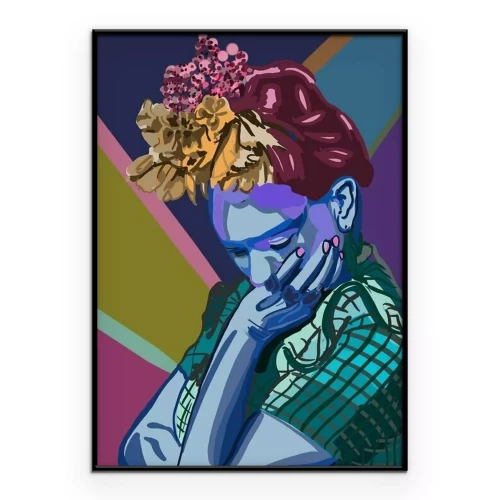 Poster Künstlerisches Porträt von Frida Kahlo