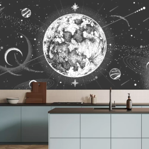 Sticker Magischer Mond in der Mitte