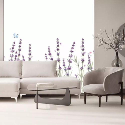 Sticker Blauer Schmetterling über Lavendel