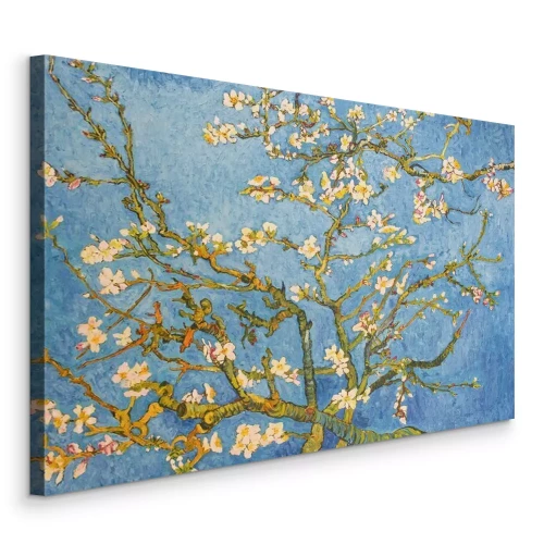 Bild Blossoming Almond Tree. Beautiful oil painting on canvas. Based on the great painting by Van Gogh, 1890. Brush strokes and canvas textures