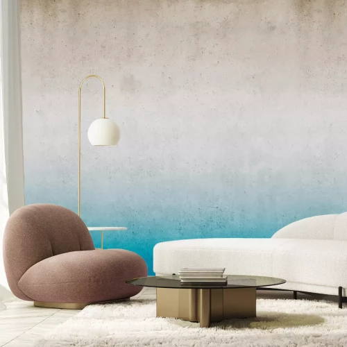 Fototapete Betonimitation mit türkisfarbenem Akzent