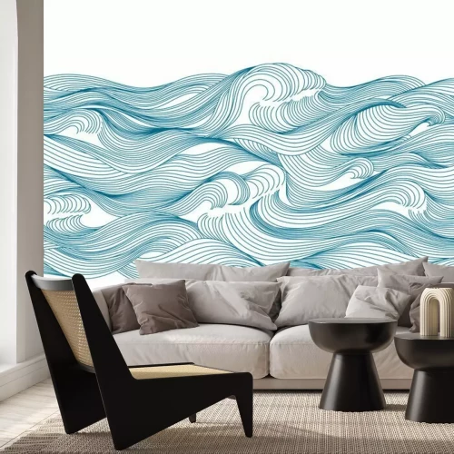 Sticker Windgepeitschte Meereswellen