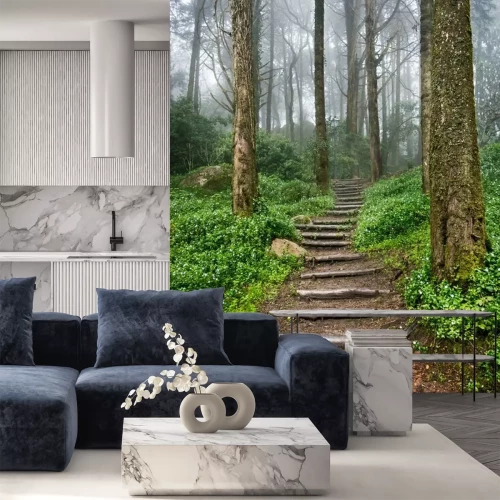 Fototapete Vorgegebener Weg im Wald