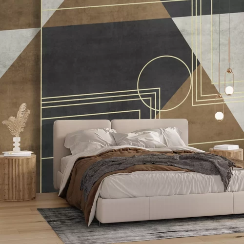 Sticker Geometrische braune Formen