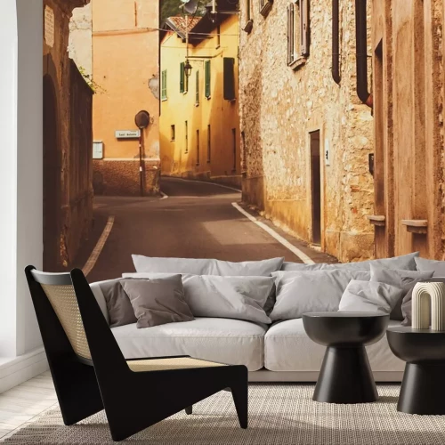 Fototapete Uliczka miejscowość Włochy Alpy wieczór