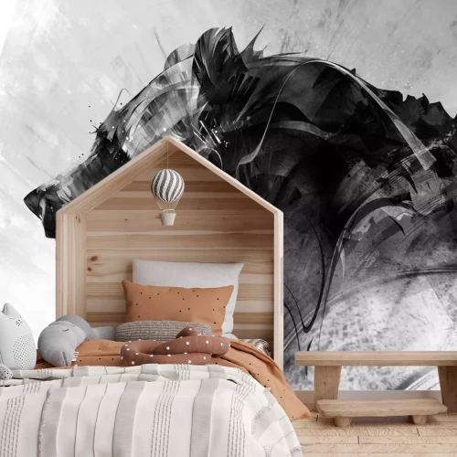 Fototapete Künstlerisches grafisches Porträt eines Bären