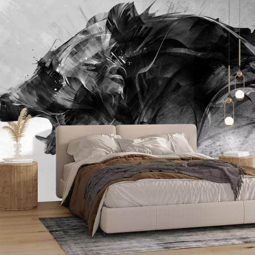 Fototapete Künstlerisches grafisches Porträt eines Bären