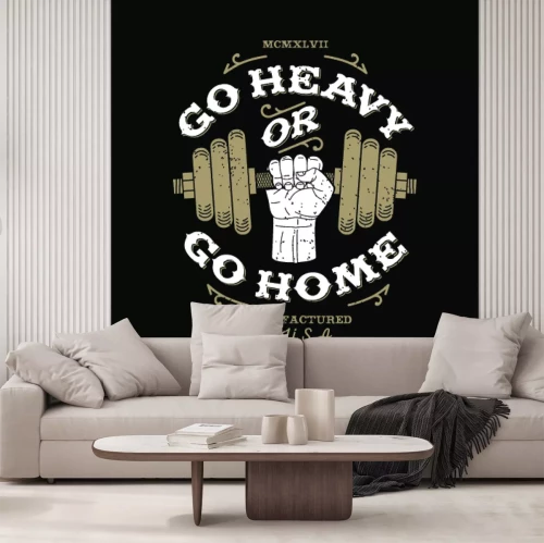 Fototapete Eine Grafik mit einem motivierenden Slogan auf schwarzem Hintergrund