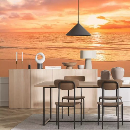 Fototapete Sandiger Strand bei Sonnenaufgang