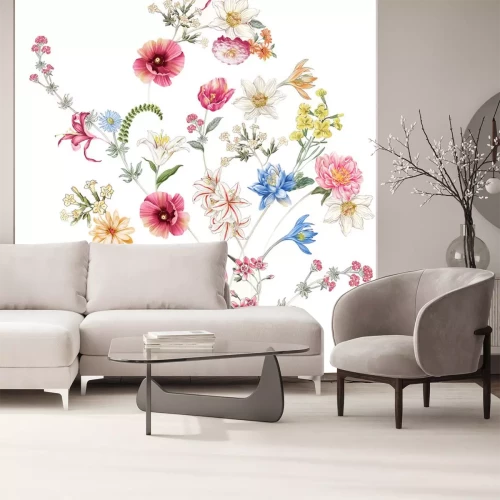 Sticker Zusammensetzung von bunten Wildblumen