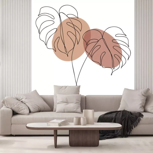 Sticker Monstera boho line art