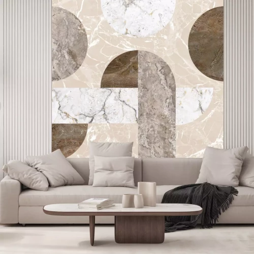 Sticker Beiges Marmormosaik