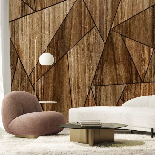 Sticker Holztextur mit geometrischen Formen