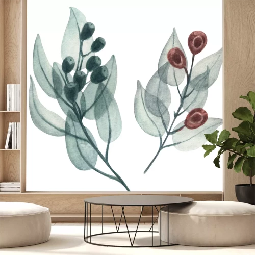 Sticker Rustikale Aquarellzweige