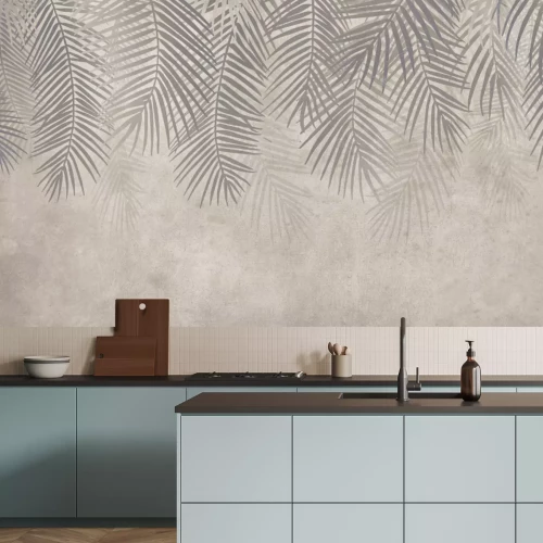 Fototapete Botanisches Muster in Grau