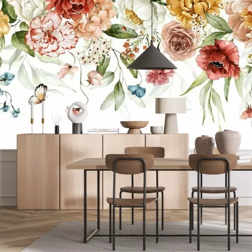 Sticker Bunte Blumenfrühlingsgirlande