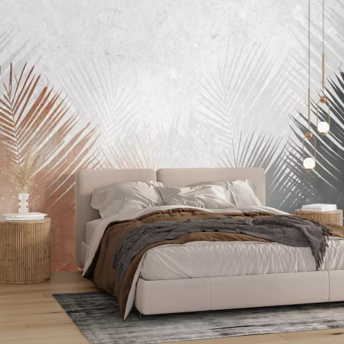 Fototapete Tropical palm leaves. Mural, Wallpaper for internal printing. 3D illustration