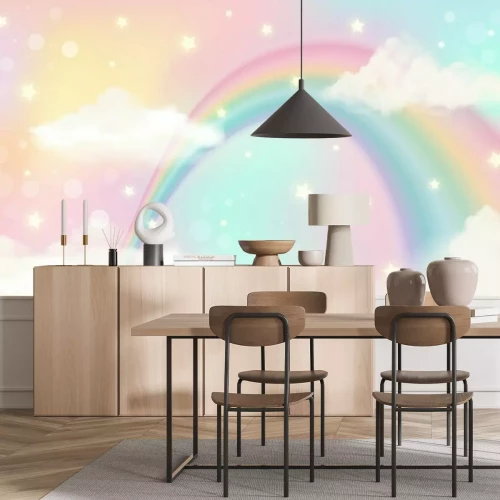 Sticker Fantastischer Hintergrund mit Regenbogen