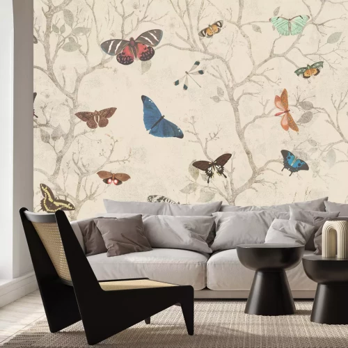 Fototapete Schmetterlinge inmitten der Bäume