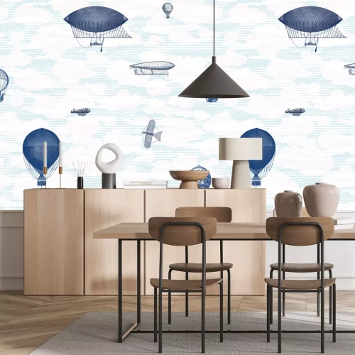 Fototapete Retro-Maschinen in den Wolken