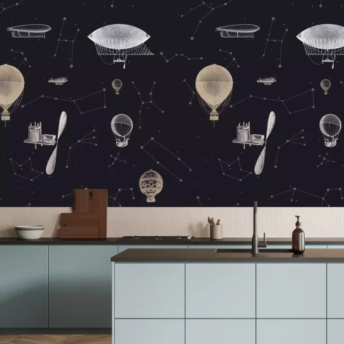 Fototapete Retro-Ballons in der Nacht