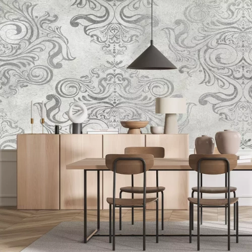 Fototapete Betonwand mit Vintage-Verzierungen