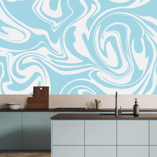 Sticker Mischfarbenabstraktion von Blau