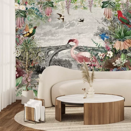 Fototapete Vögel in einem tropischen Dschungel