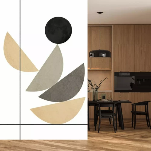 Sticker Minimalistisches geometrisches Muster auf weißem Hintergrund