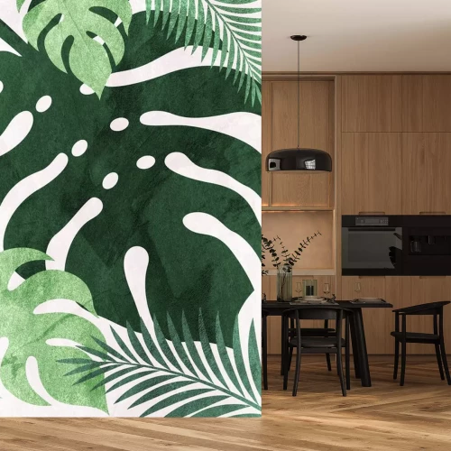 Sticker Exotische Blätter in Grüntönen