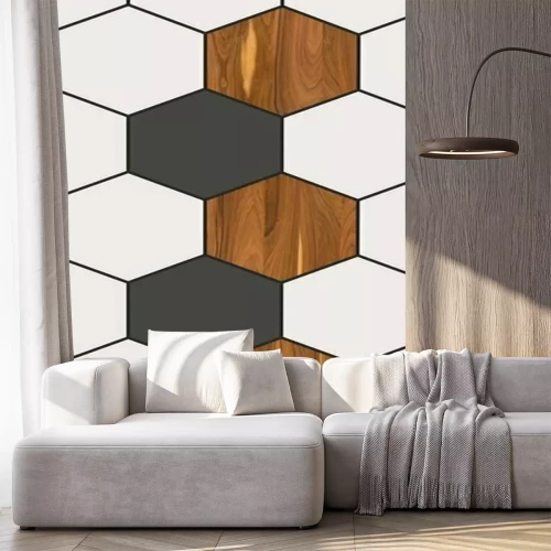 Sticker Modisches Muster mit Hexagonen