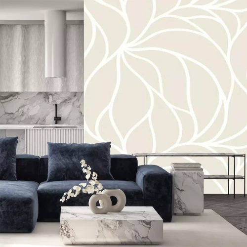 Sticker Geometrische Blätter in Beige