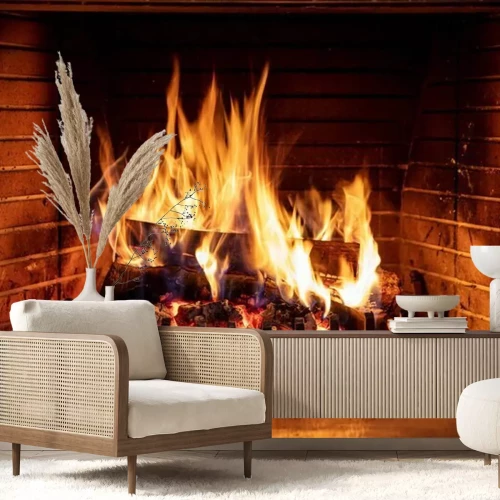 Sticker Feuer im Kamin