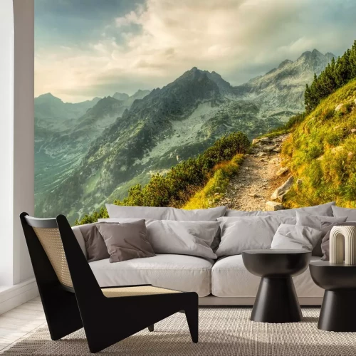 Fototapete Pfad am Berghang