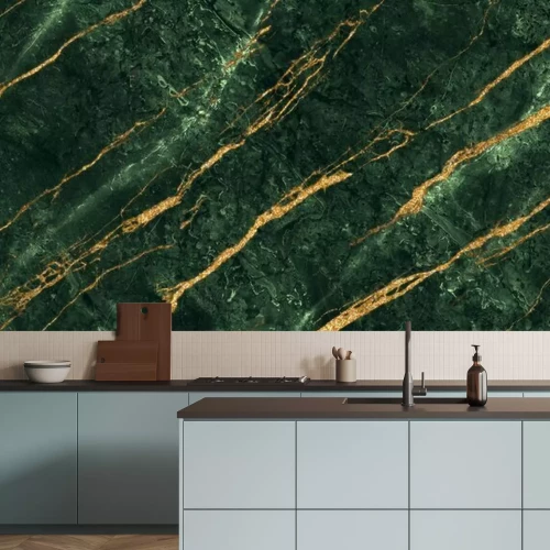 Fototapete 3D grün marmorierte Textur