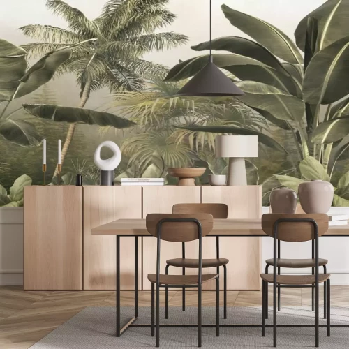 Fototapete Tropische Bananenbäume und Palmen