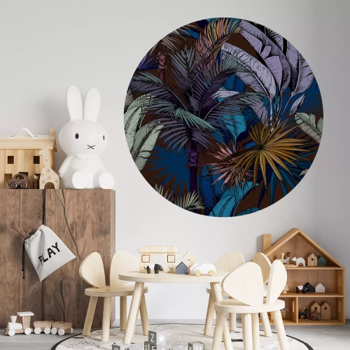 Sticker Exotische Blätter im Kreis