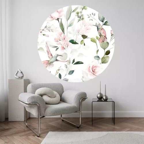 Sticker Kolibris inmitten von Blumen