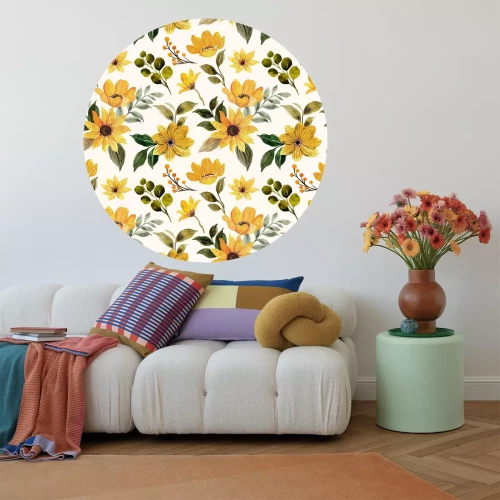 Sticker Muster mit gelben Blumen