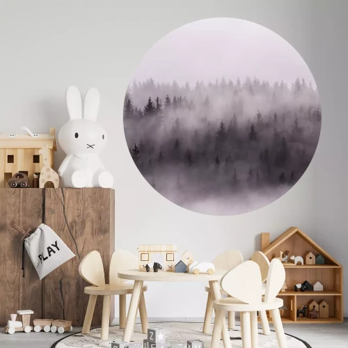 Sticker Nebliger Morgen im Wald