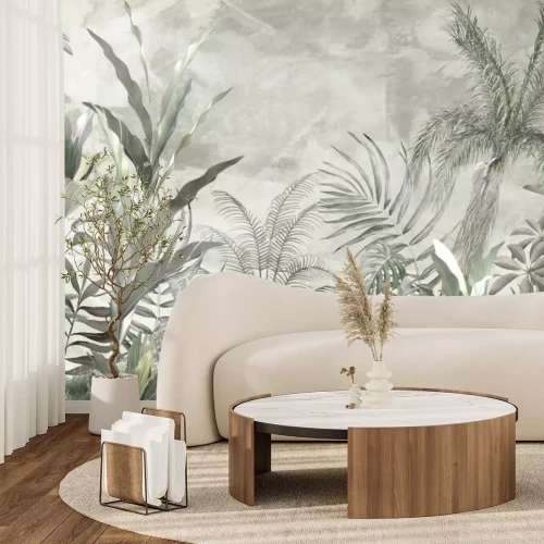 Fototapete Exotische Bäume und Blätter grüner Pflanzen